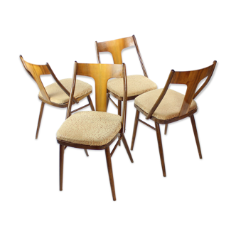 Set Of 4 Mid Century Dining Chairs, Czechoslovakia 1960s