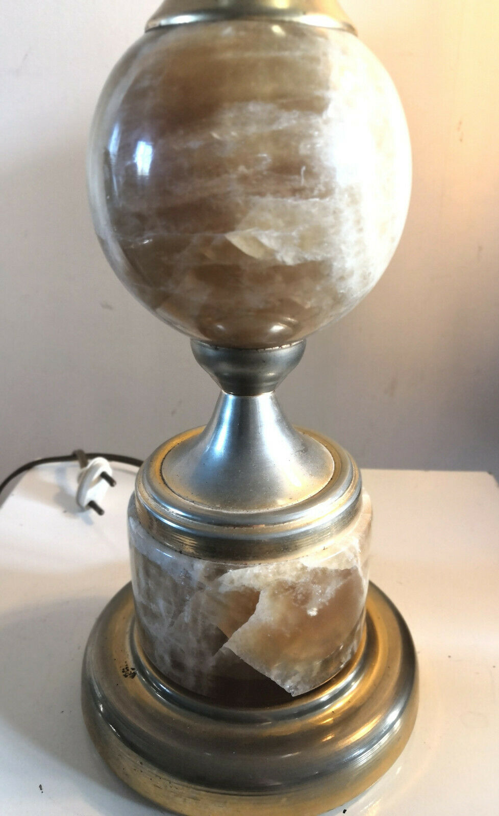Marble and stainless steel lamp design 70s