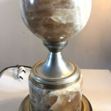 Marble and stainless steel lamp design 70s