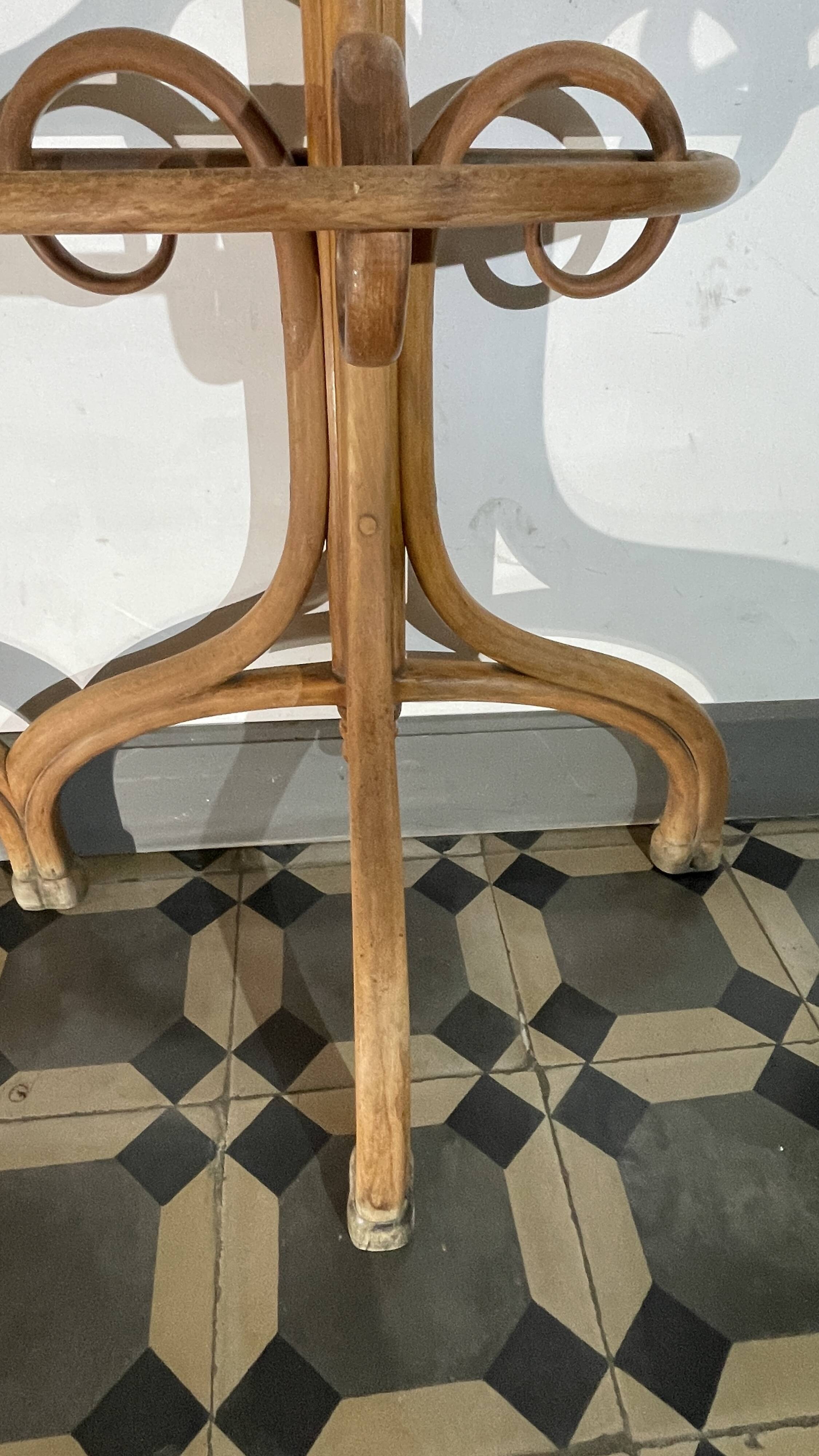 Double curved wood mirror coat rack by michael thonet gebrüder / freres, 1888