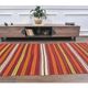 1970s Turkish Hand-Knotted Wool Kilim Flatweave Striped Rug 134x252