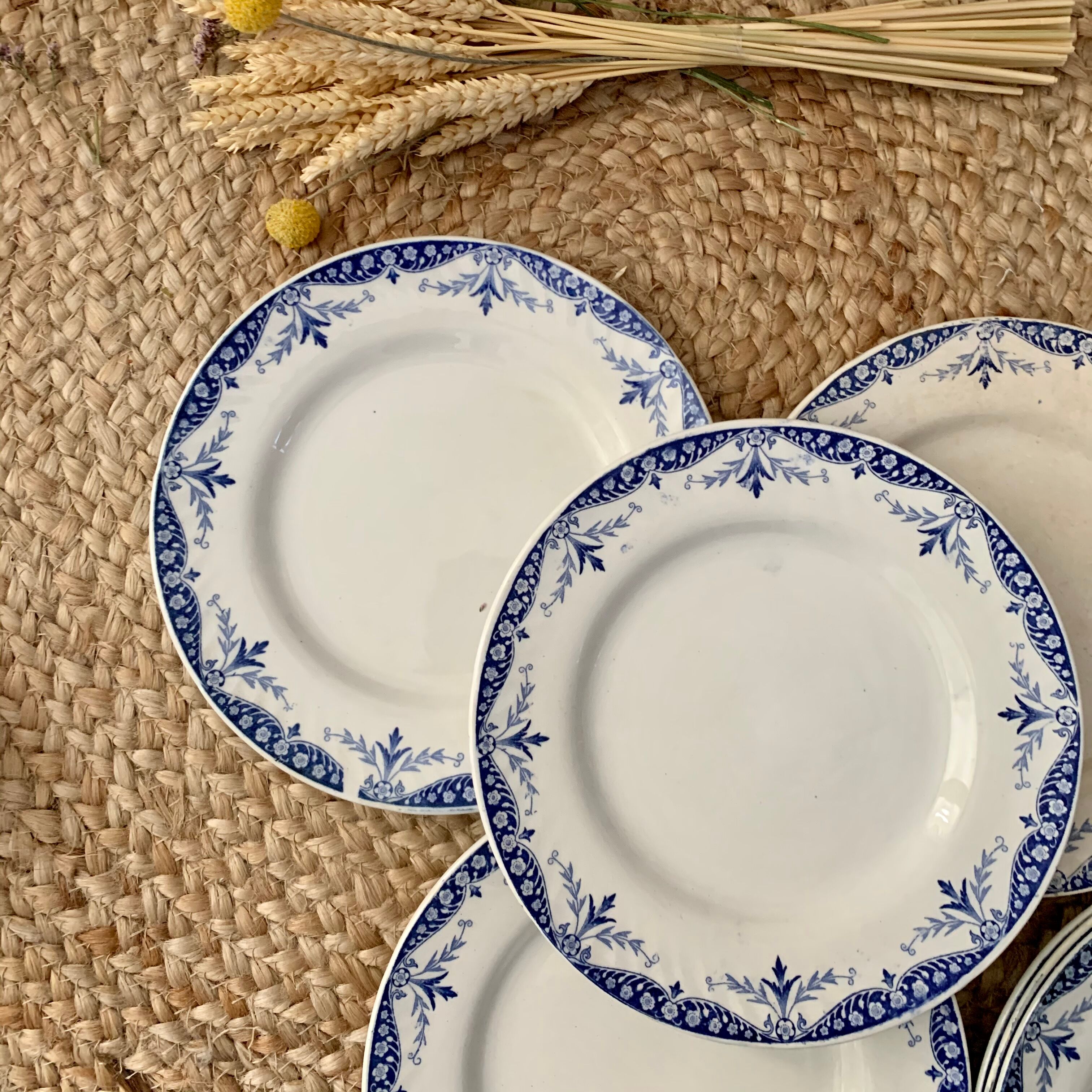 11 Gien porcelain plates