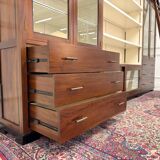 Large Classic English Art Deco Bookcase Library Cabinet