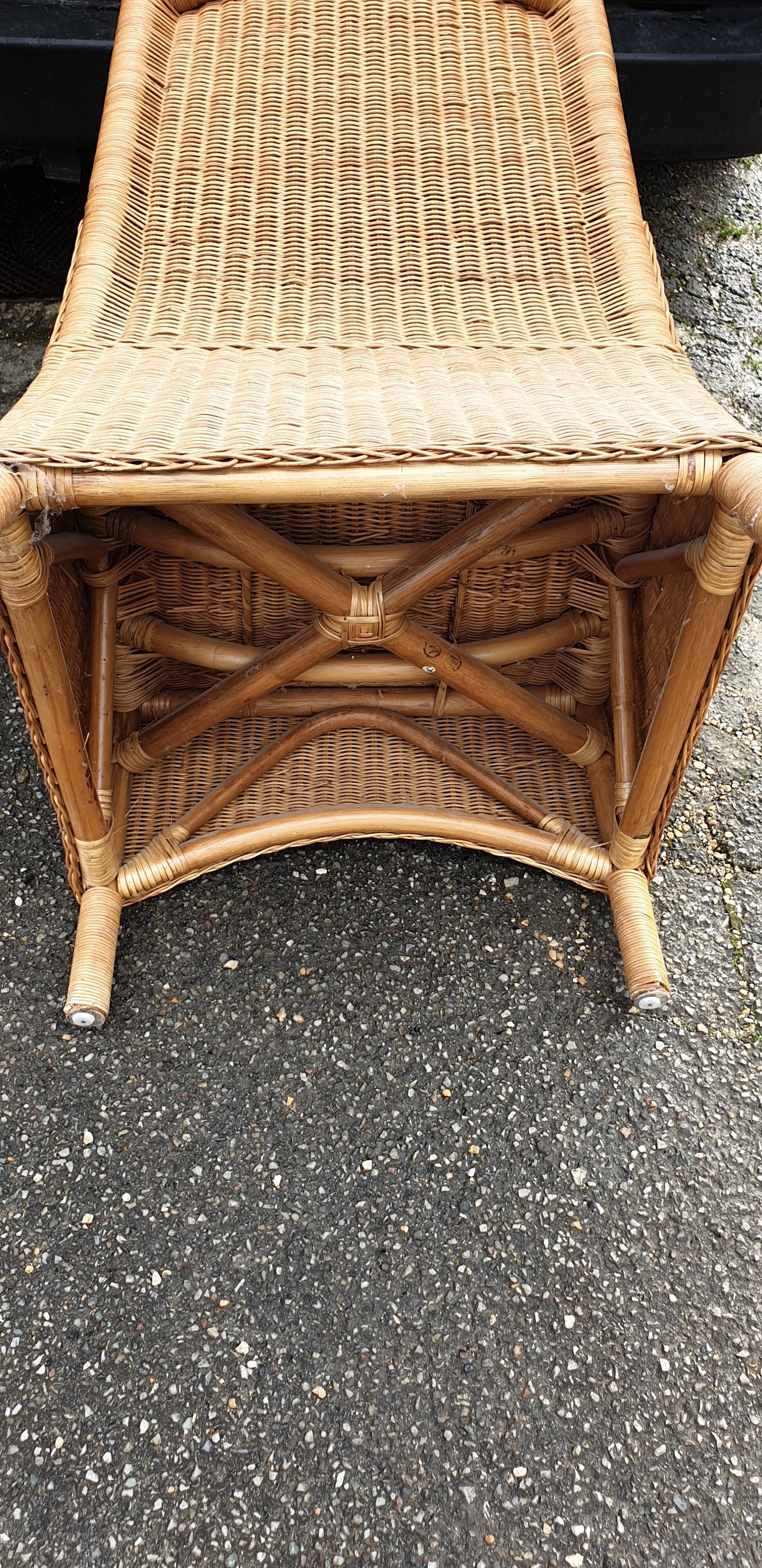 Rattan and bamboo armchair