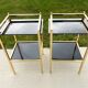 Pair of bedside tables or side tables, Hollywood Regency style,
