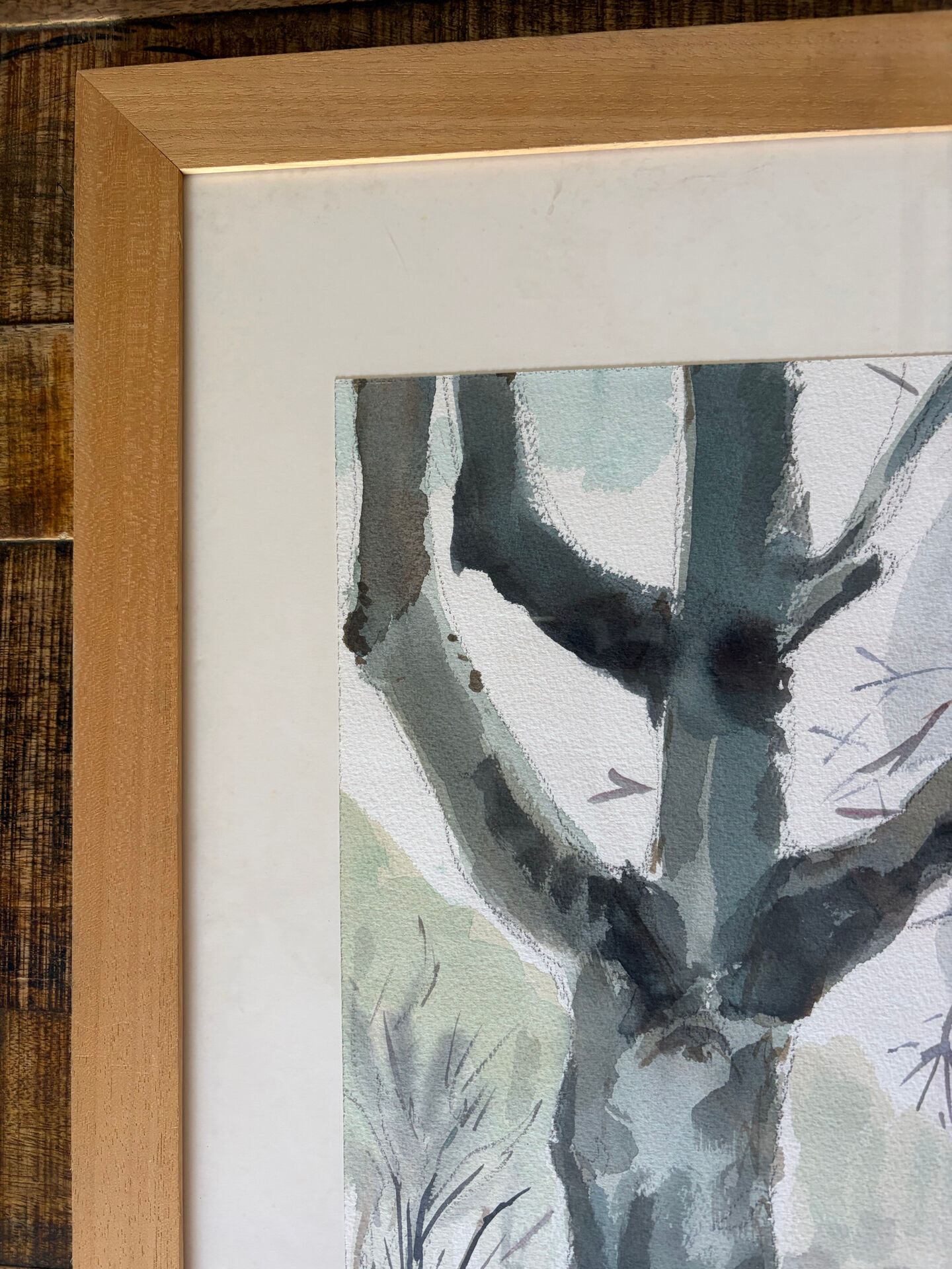 The tree in the city, watercolour on paper, signed Ventil.