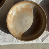 11 assiettes creuses artisanales vintage en grès mat