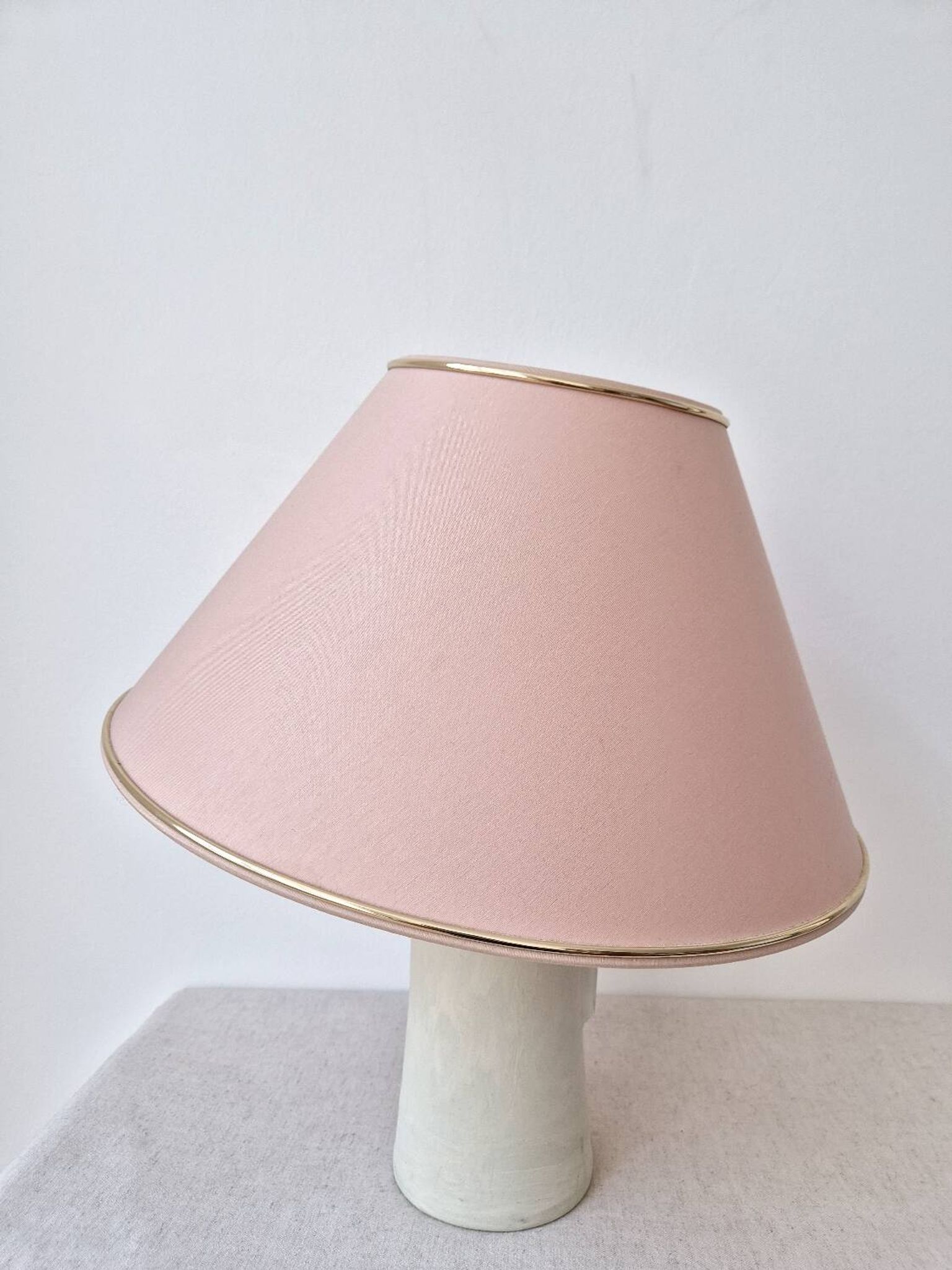 Fabric lampshade with golden trim '70s - vintage