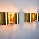 Pair of "Foglios" brass wall lights, Italy, 1970