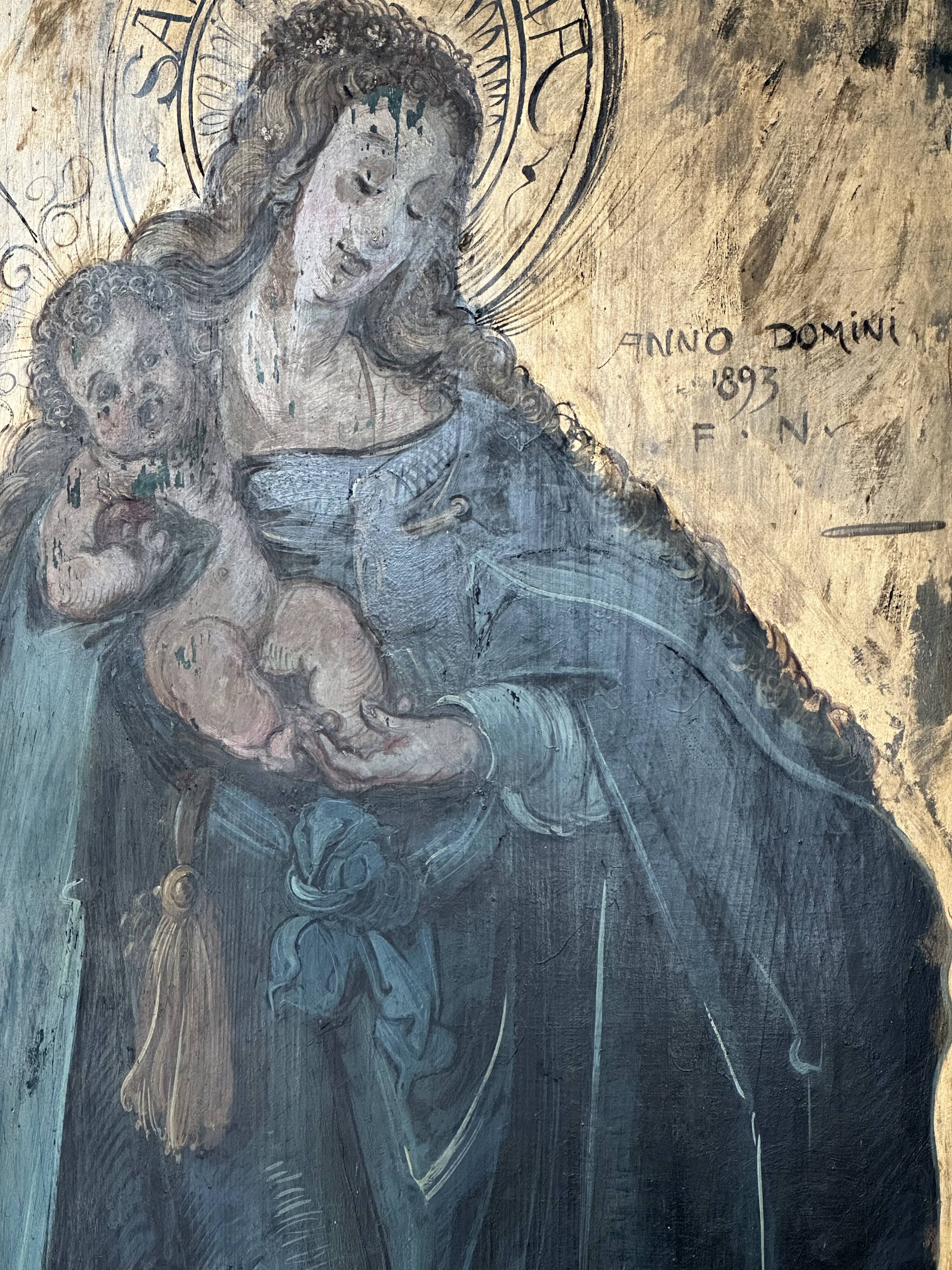 Large Maria and Child „Sancta Maria” Painting