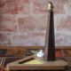 Art Deco lamp, table lamp, bedside lamp, conical wooden lamp with triangular base, 40s.