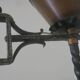 Brutalist wrought iron and copper 2-arm chandelier, 1960s