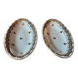 Set of 2 Limoges Porcelain butter dishes.