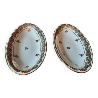 Lot de 2 beurriers Porcelaine Limoges.