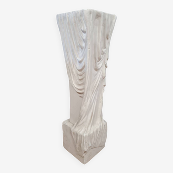 Colonne piédestal au drapé en plâtre époque art Nouveau circa 1900