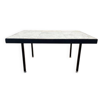 Table basse 1960 plateau marbre