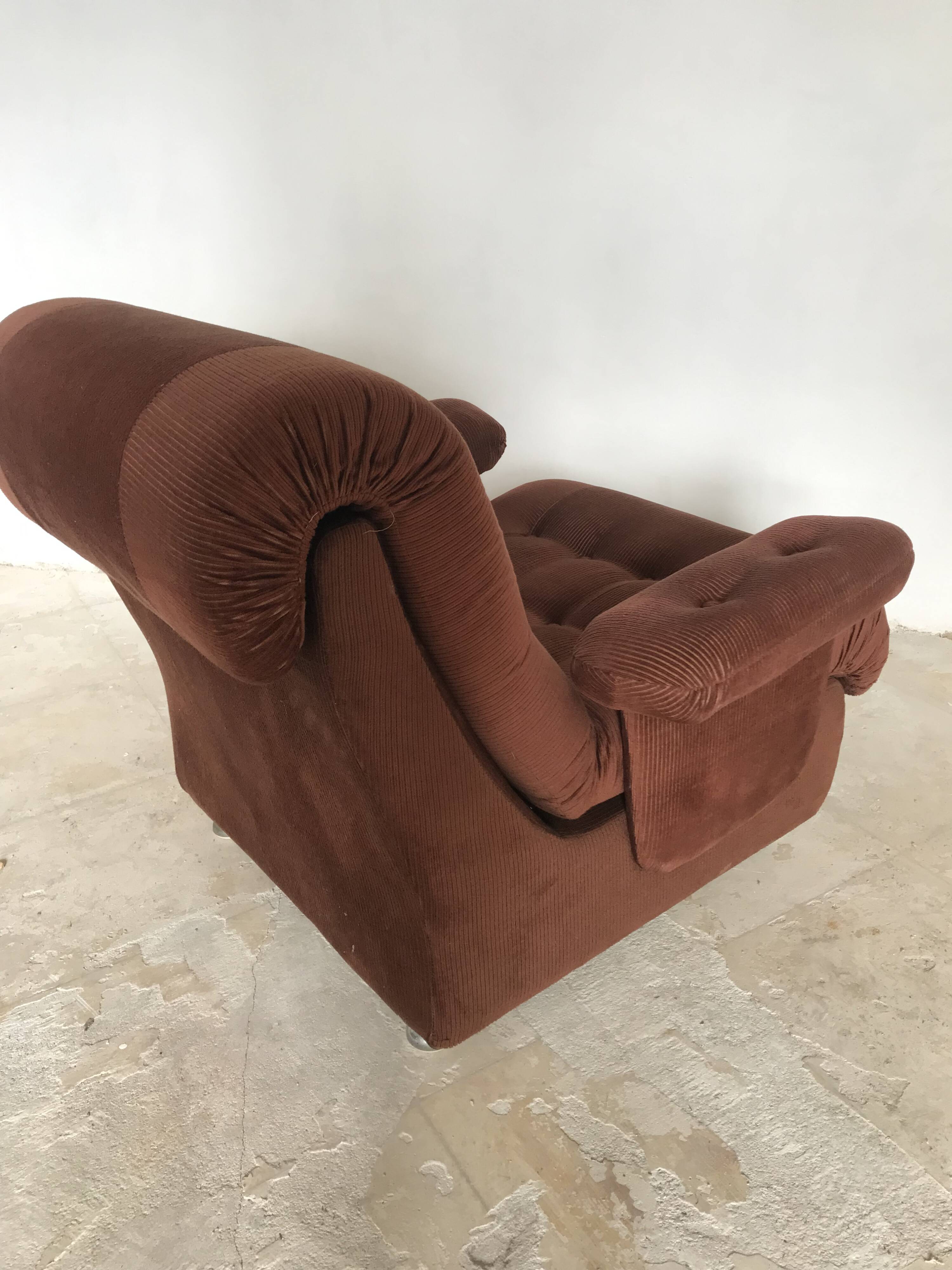 Vintage corduroy armchair 1970s