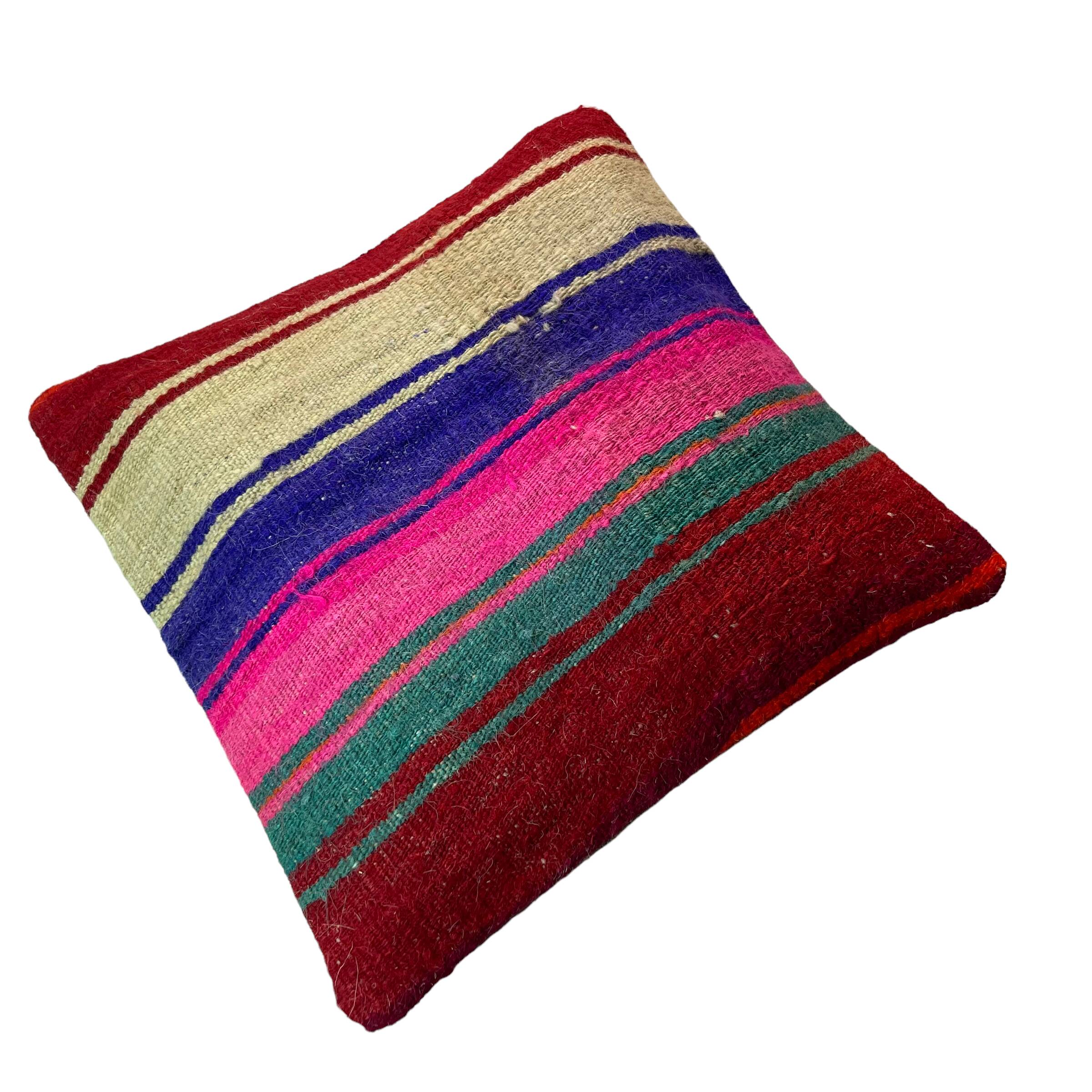 Vintage turkish kilim cushion cover , 40 x 40 cm