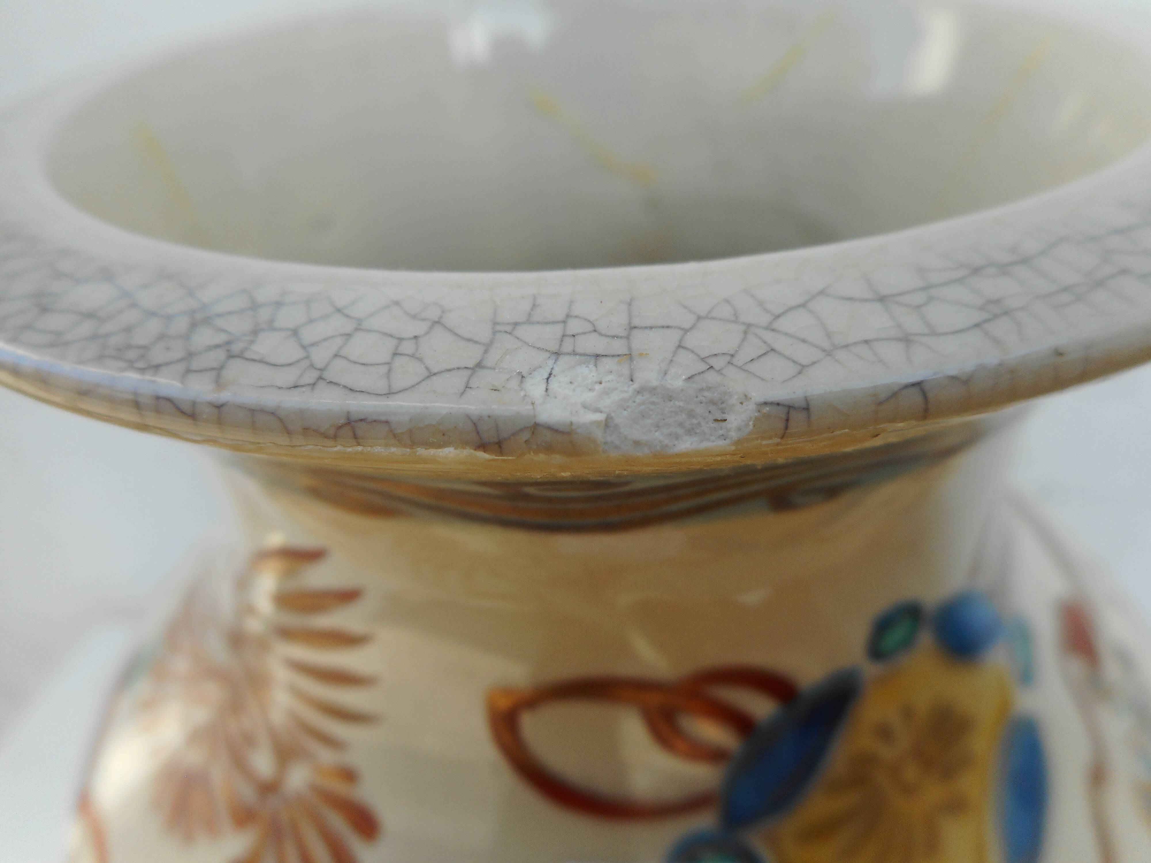 Vase in earthenware, Japanese décor