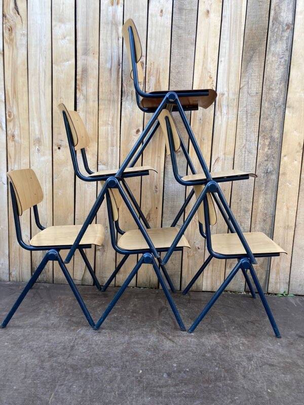 Vintage Galvanitas S35 chair – blue compass frame