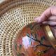 Boîte à couvercle en laiton émaillé cloisonné -oiseaux et fleurs, Mad