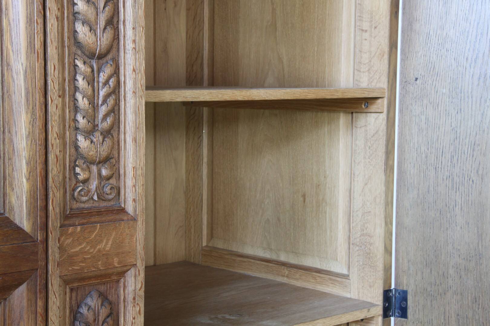 Vintage 1930s Solid Oak Danish Brutalist / Formhouse Cabinet