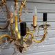 Antique cage chandelier in gilded bronze and crystal, 6 lights / working condition l gau
