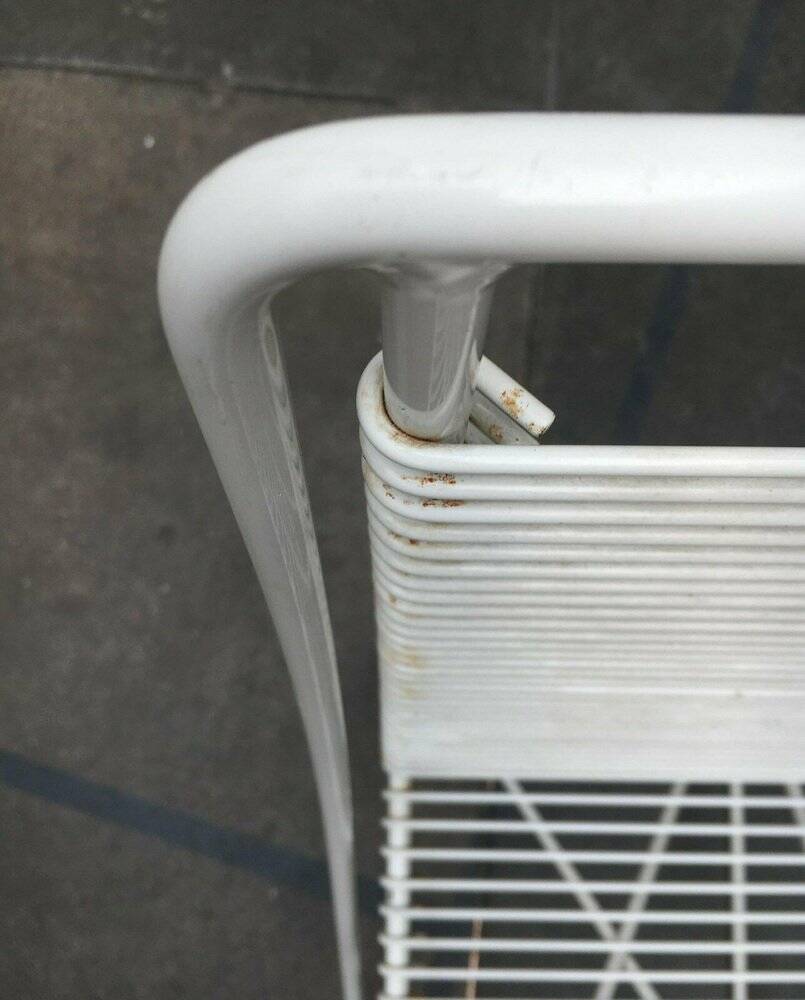 White postmodern Kreuzschwinger chairs by Till Behrens for Schlubach, 1980s, set of 3.