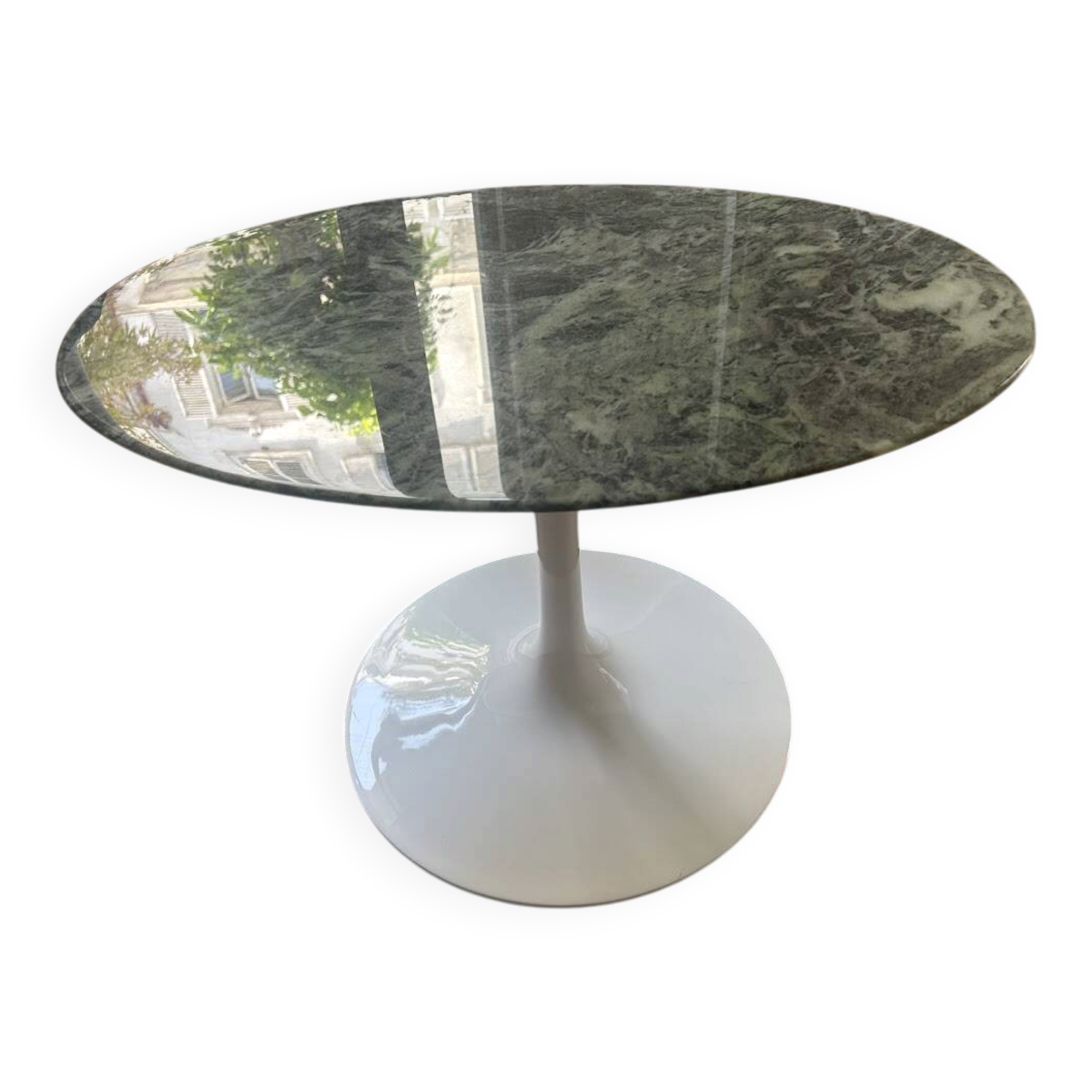 Pseudo Knoll gueridon green marble