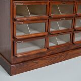 Vintage Dutch Oak / Mahogany Haberdashery Shop Cabinet, 1930s