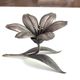 Silver metal ashtray flower, 6 petals, 60s