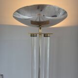 Lampadaire italien design 1980 plexiglass laiton