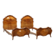 Simple old baroque-style beds in various woods from the 20th century.