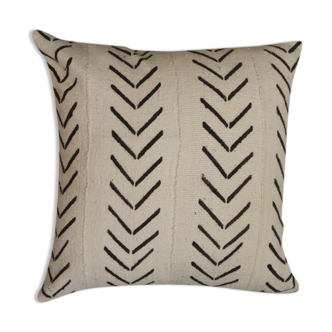Housse de coussin bogolan crème