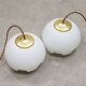 Mid-Century Italian Brass & Opaline Pendant Lamp