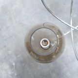 Vintage chandelier in chromed metal and smoked glass