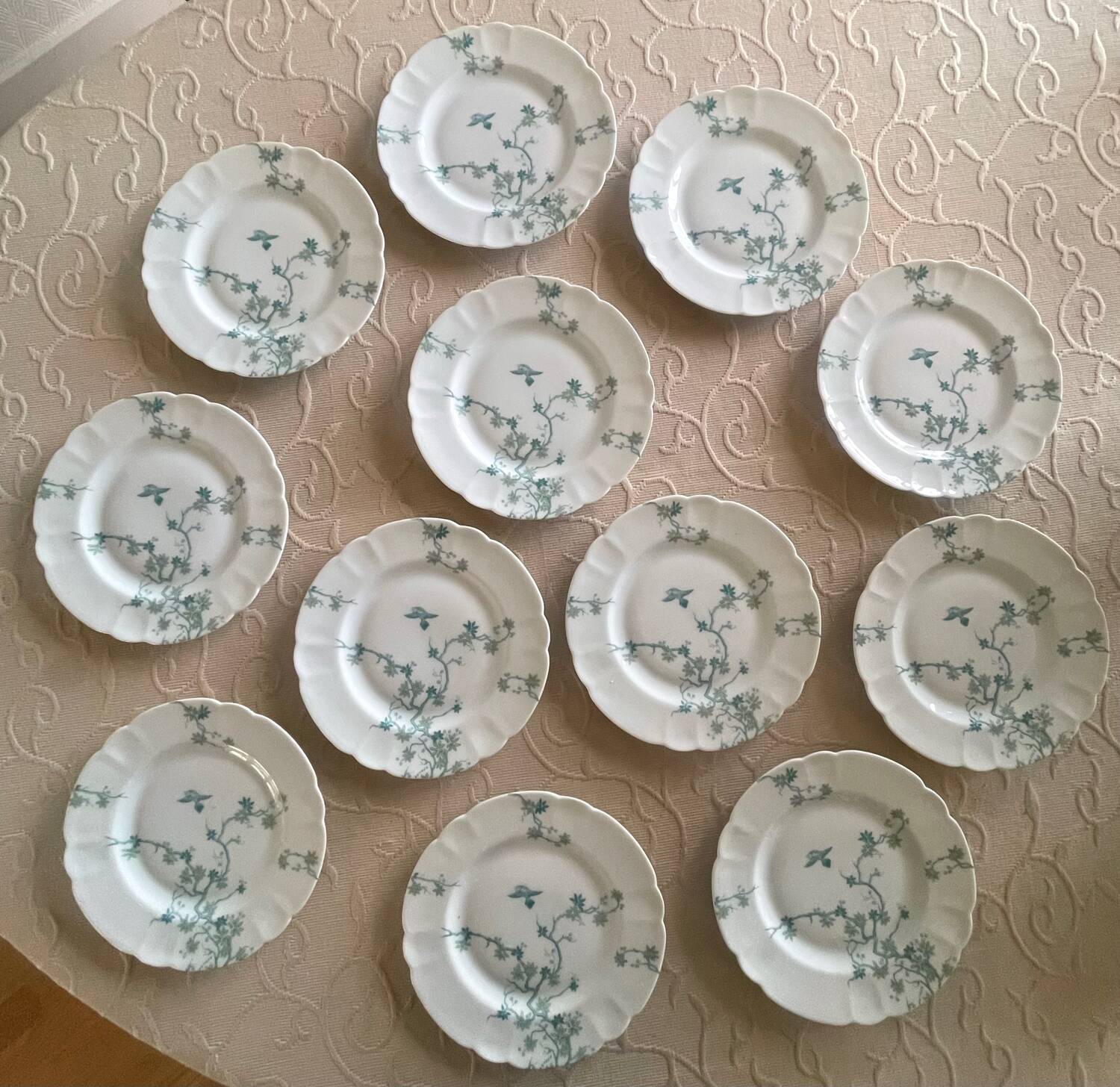 12 Haviland Limoges dessert plates.
