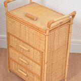 Small rattan chest of drawers