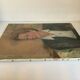 Large portrait painting of a woman, oil on canvas, signed.