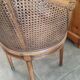 Louis XVI style office armchair in walnut and canning