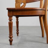 French Neoclassical Oak Chair with Wicker Seat, Late 19th Century