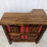 Brutalist bar counter in solid elm