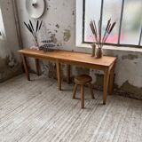 Oak and pine farmhouse console table