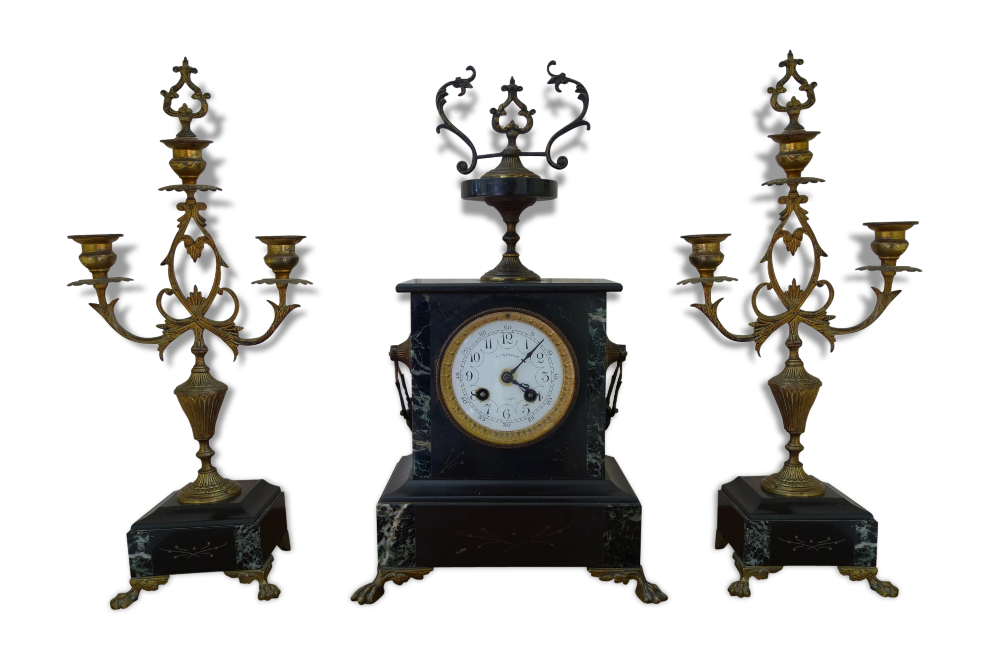 Pendule De Cheminée Marbre Et Bronze Napoleon 3