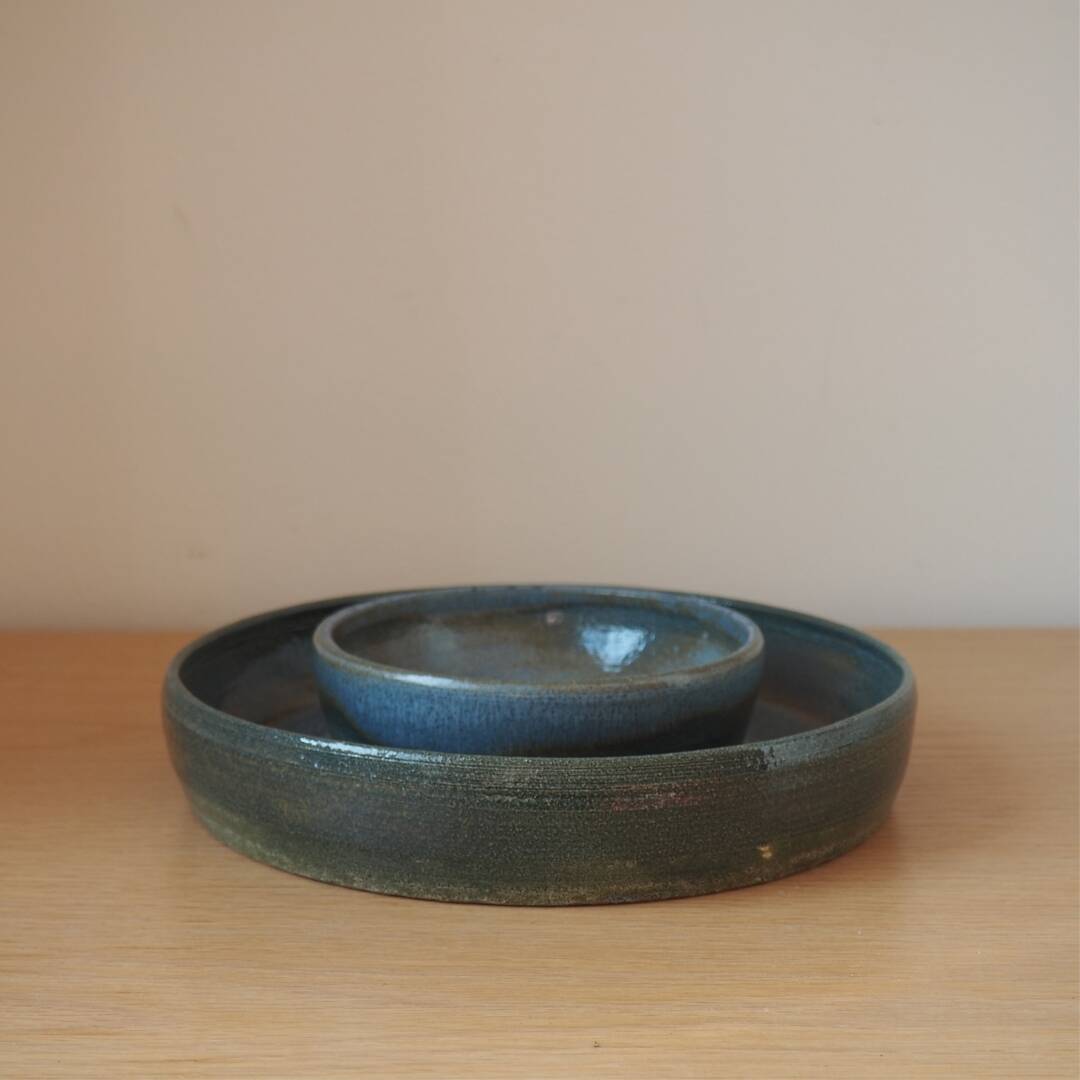 Artisan Ceramic Serving Dish Bowl -Independent Pottery Studio - 1970s, the Netherlands