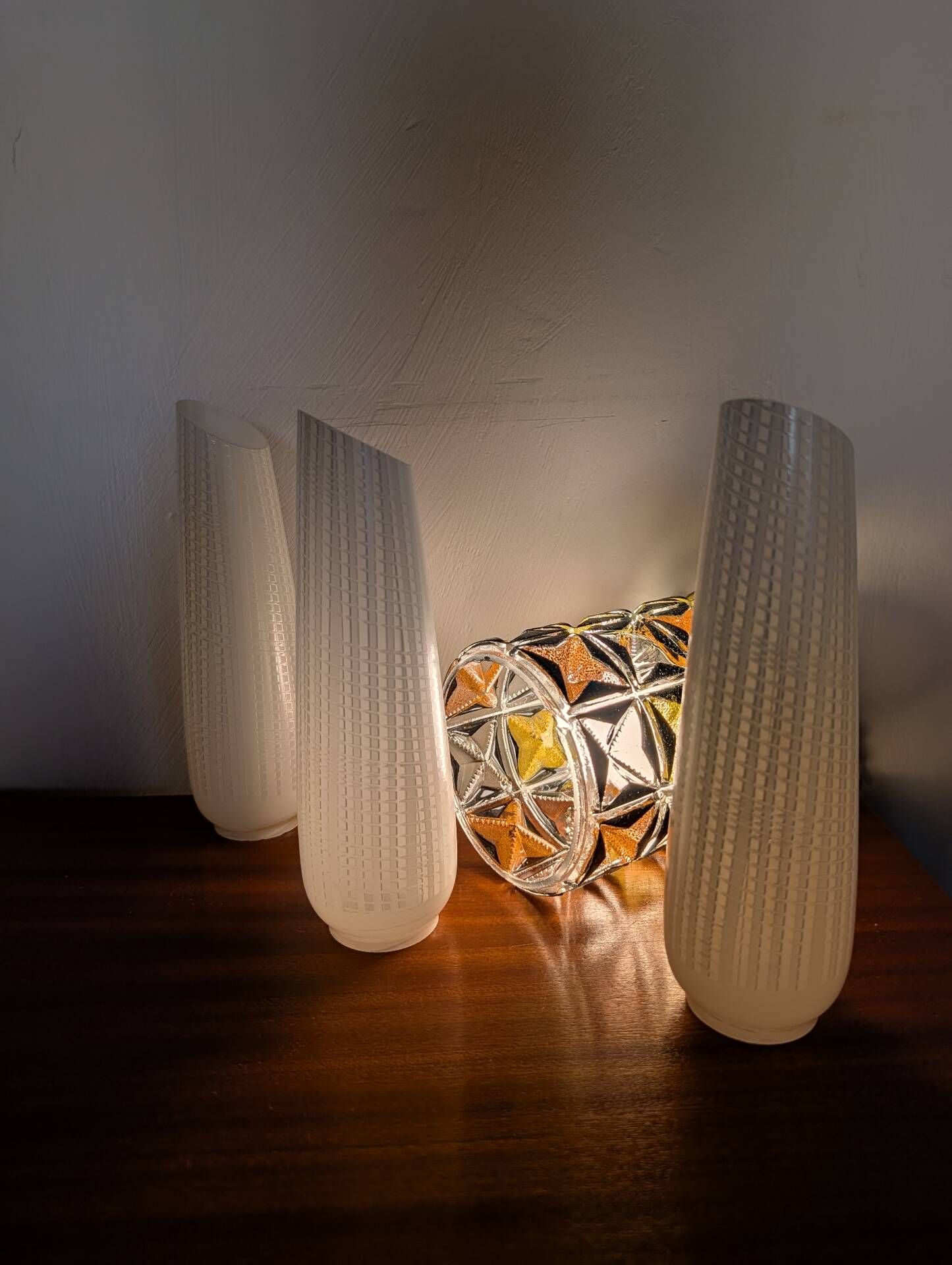 vintage opaline glass lamp shades from the 1970s