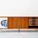 Alfred Hendrickx, Sideboard with Ceramic Art by Willy Meysmans