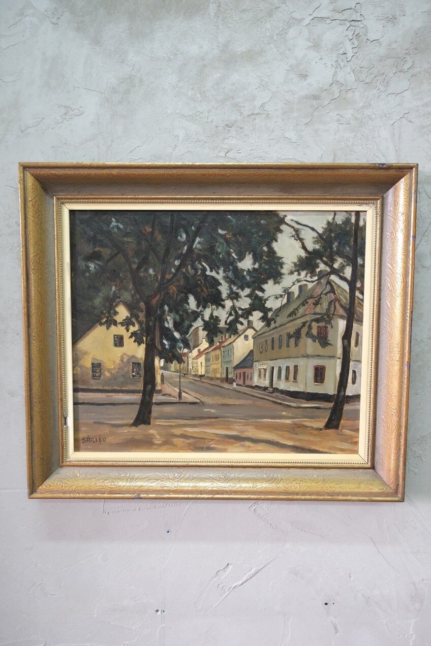 Malte Särlöv, Swedish Modern Landscape, 1950s, Oil on Panel, Framed