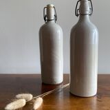 Set of 2 old bottles in glazed stoneware