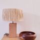 Large lamp in raw ceramic